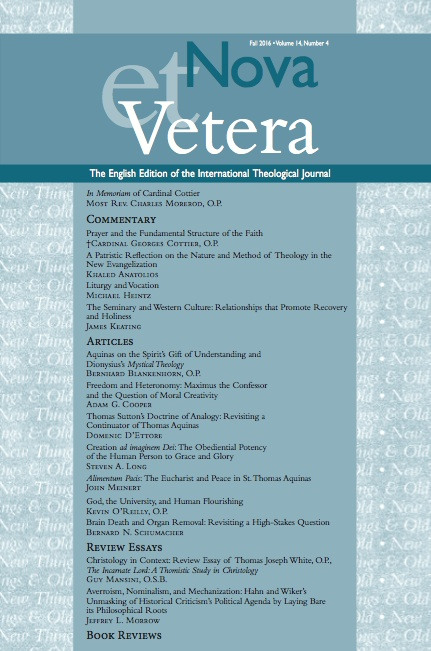 Nova et Vetera, Vol. 14, No. 4 (Fall 2016)