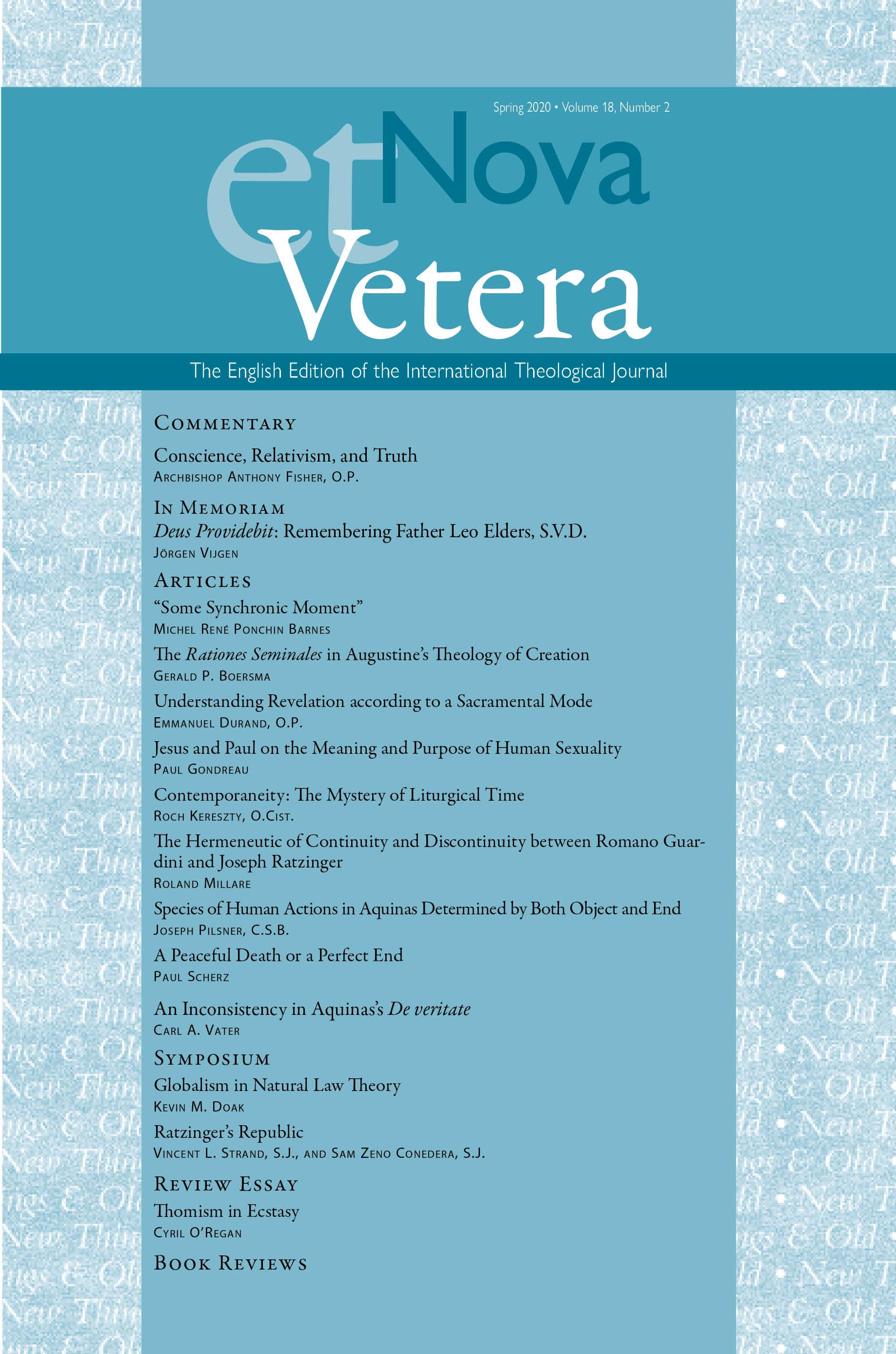 Nova et Vetera, Vol. 18, No. 2 (Spring 2020)