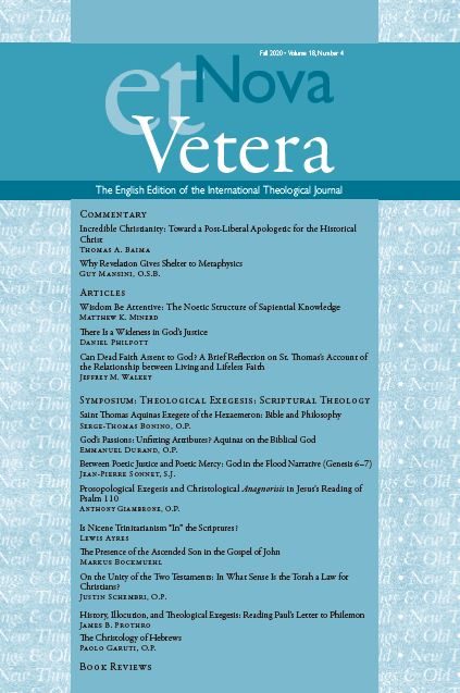 Nova et Vetera, Vol. 18, No. 4 (Fall 2020)