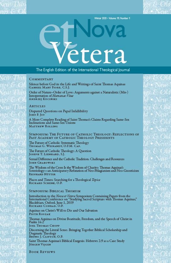 Nova et Vetera, Vol. 19, No. 1 (Winter 2021)