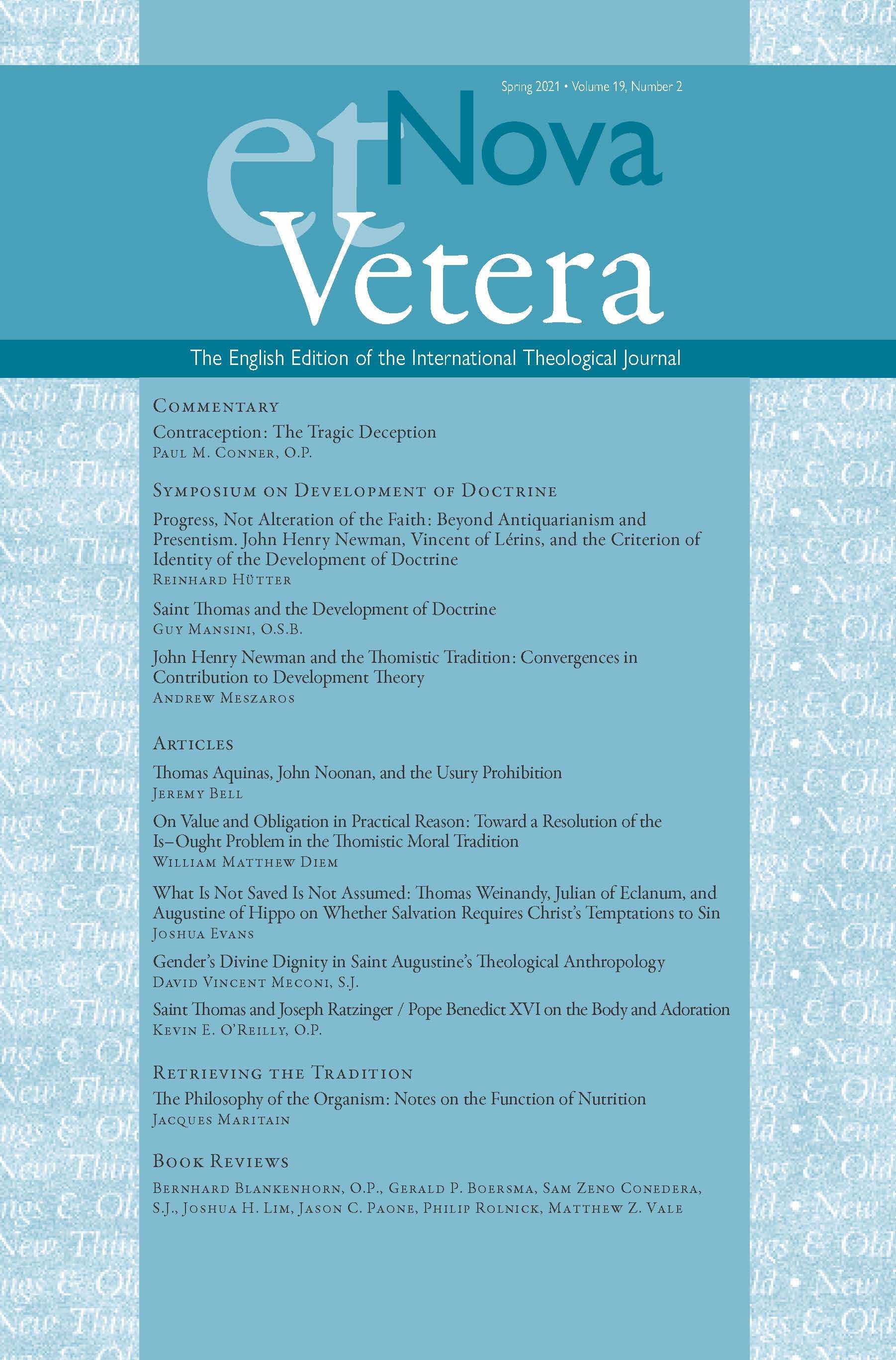 Nova et Vetera, Vol. 19, No. 2 (Spring 2021)