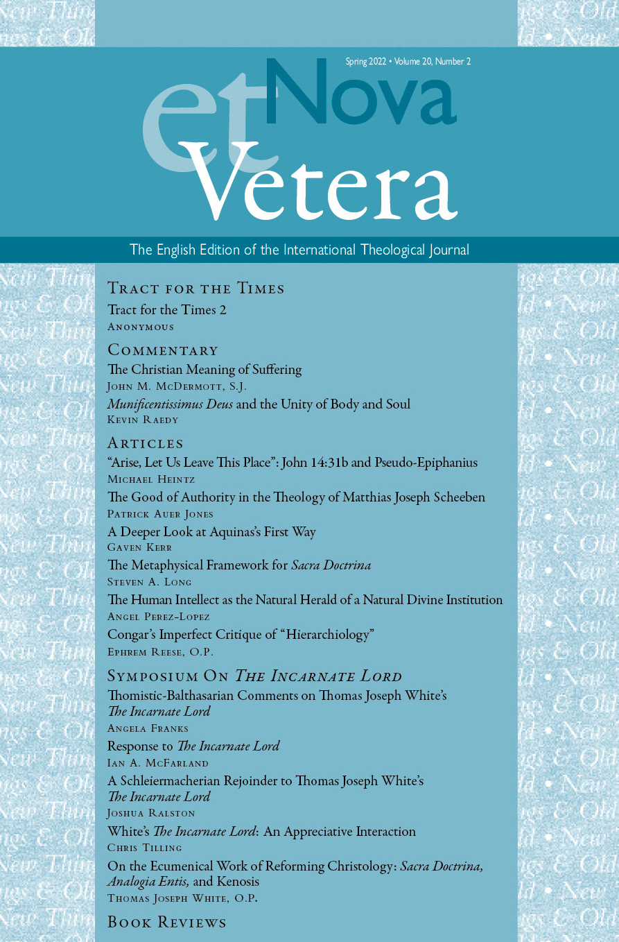 Nova et Vetera, Vol. 20, No. 2 (Spring 2022)